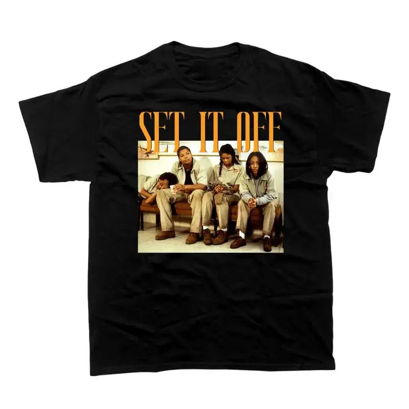 Retro Set It Off T-Shirt - Cotton Movie Graphic Tee for Fans - Trending Unisex Graphic Tee