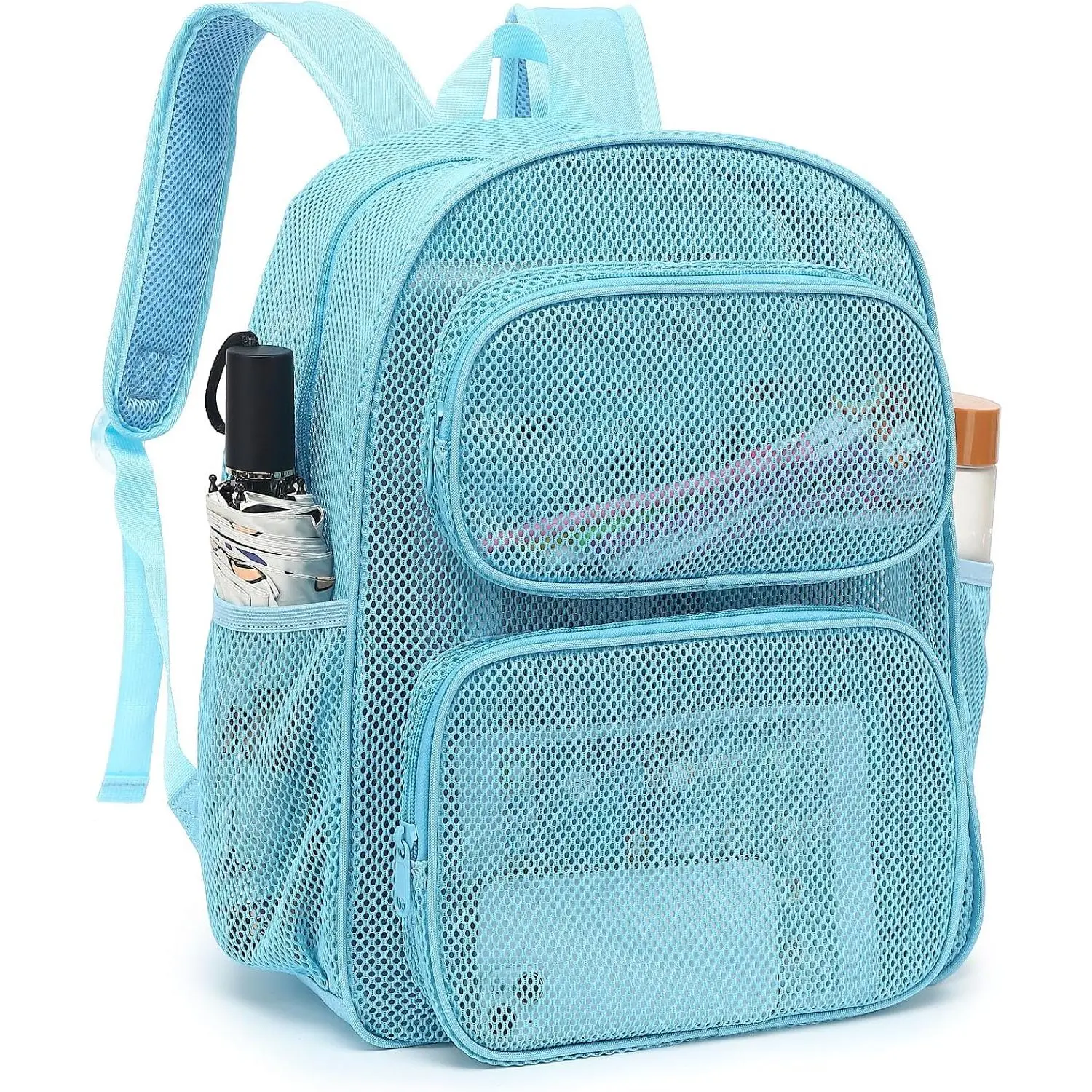Mesh School Backpack for Girls Boys, Heavy Duty Mesh Bookbag School Bag for Adults  Swimming Beach Fitness  (Brown)