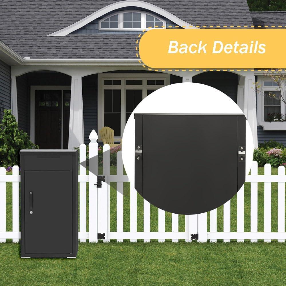 YODOLLA Package Delivery Box, Lockable Anti-theft Parcel Drop Box with Mailbox Waterproof Full Metal Frame for Porch Fence Curbside Large Capacity YODOLLA Package Delivery Box, Lockable Anti-theft Parcel Drop Box with Mailbox Waterproof Full Metal Frame for Porch Fence Curbside Large Capacity