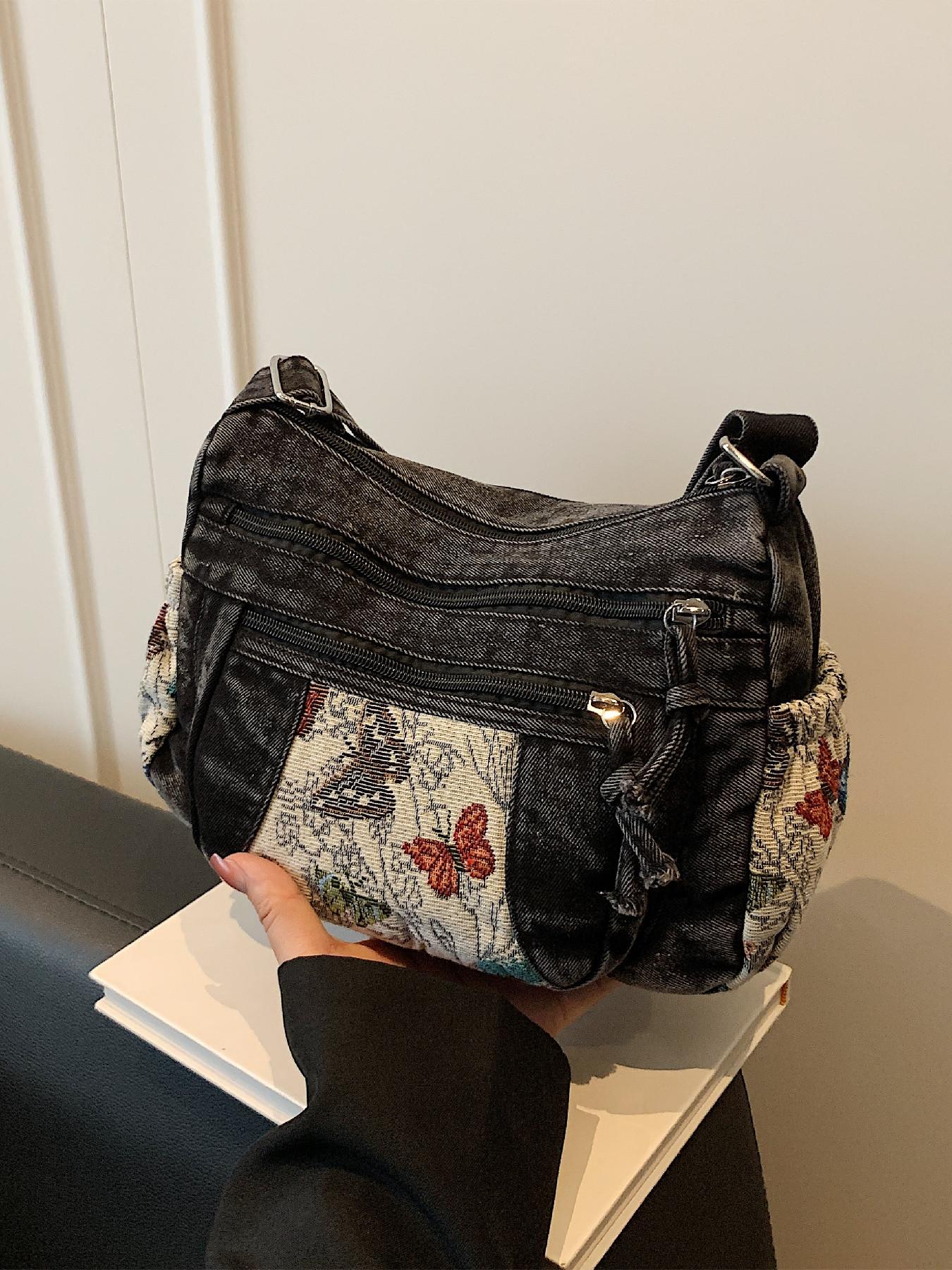 Casual Fashion Multi-Pocket Butterfly Design Bag, Shoulder & Crossbody Handbag, Stylish Women's Accessory for Daily Use