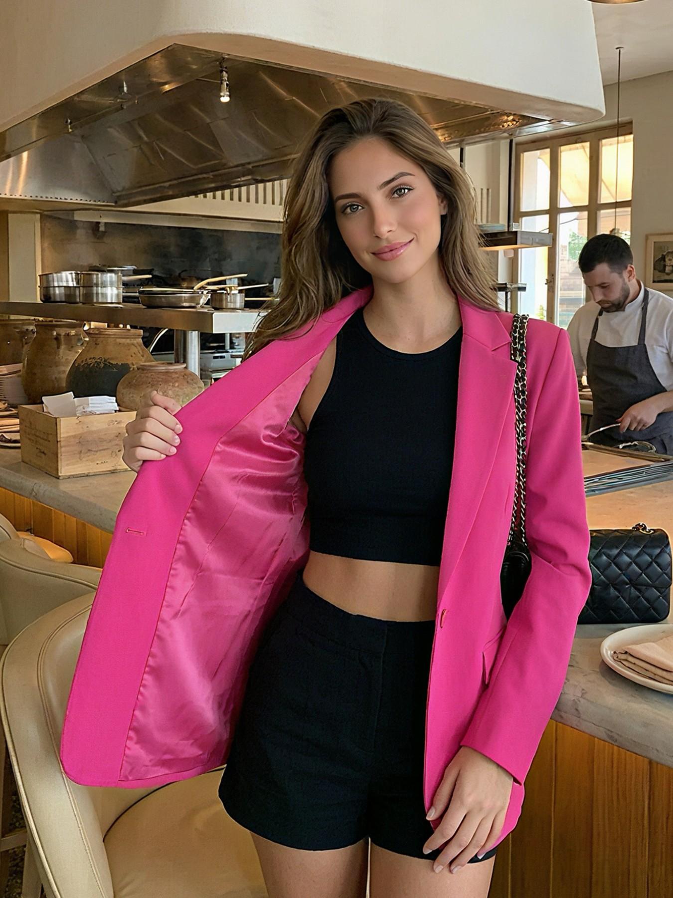 Women's Casual Loose-Fitting Business Style Jacket, Spring 2026 Fashionable Daily Wear Outerwear, Comfortable & Stylish Design