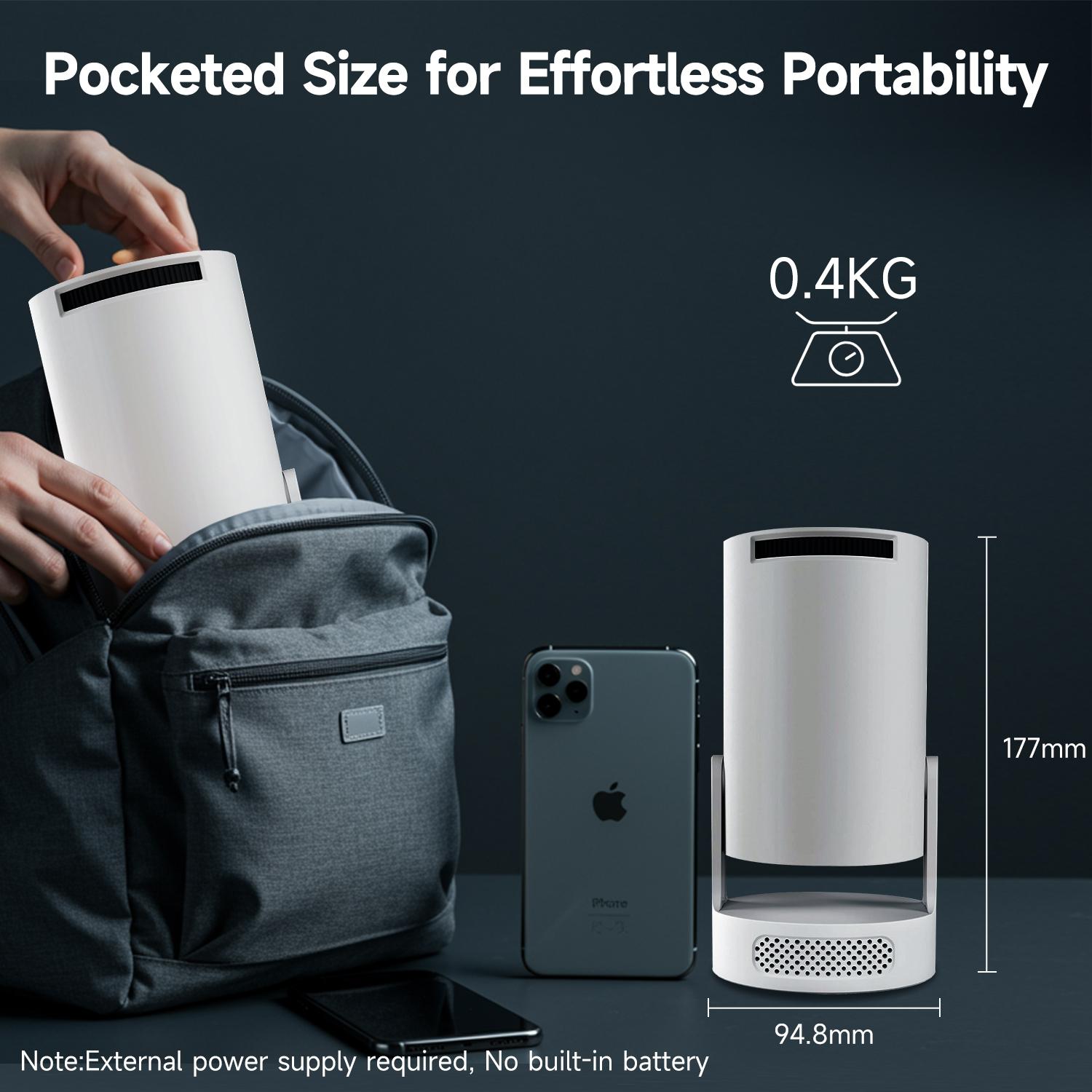 MAGCUBIC HY300Pro+ Portable Projector, 290ANSI Android 11 Dual WiFi6 BT5.4 180° Rotatable Mini Smart Projector for Home Cinema, Outdoor Movie, Upgraded HY300Pro, Audio, Android HD Projector