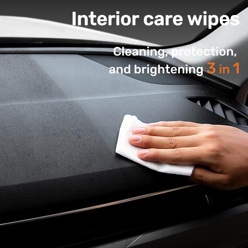 Car Wet Wipes, Car Interior Wipes for Seat, Dashboard, Door Decor, Sofa, Bag, Moisturizing Care Cloth, Leather Care, 90 Wipes, Automotive Accessories