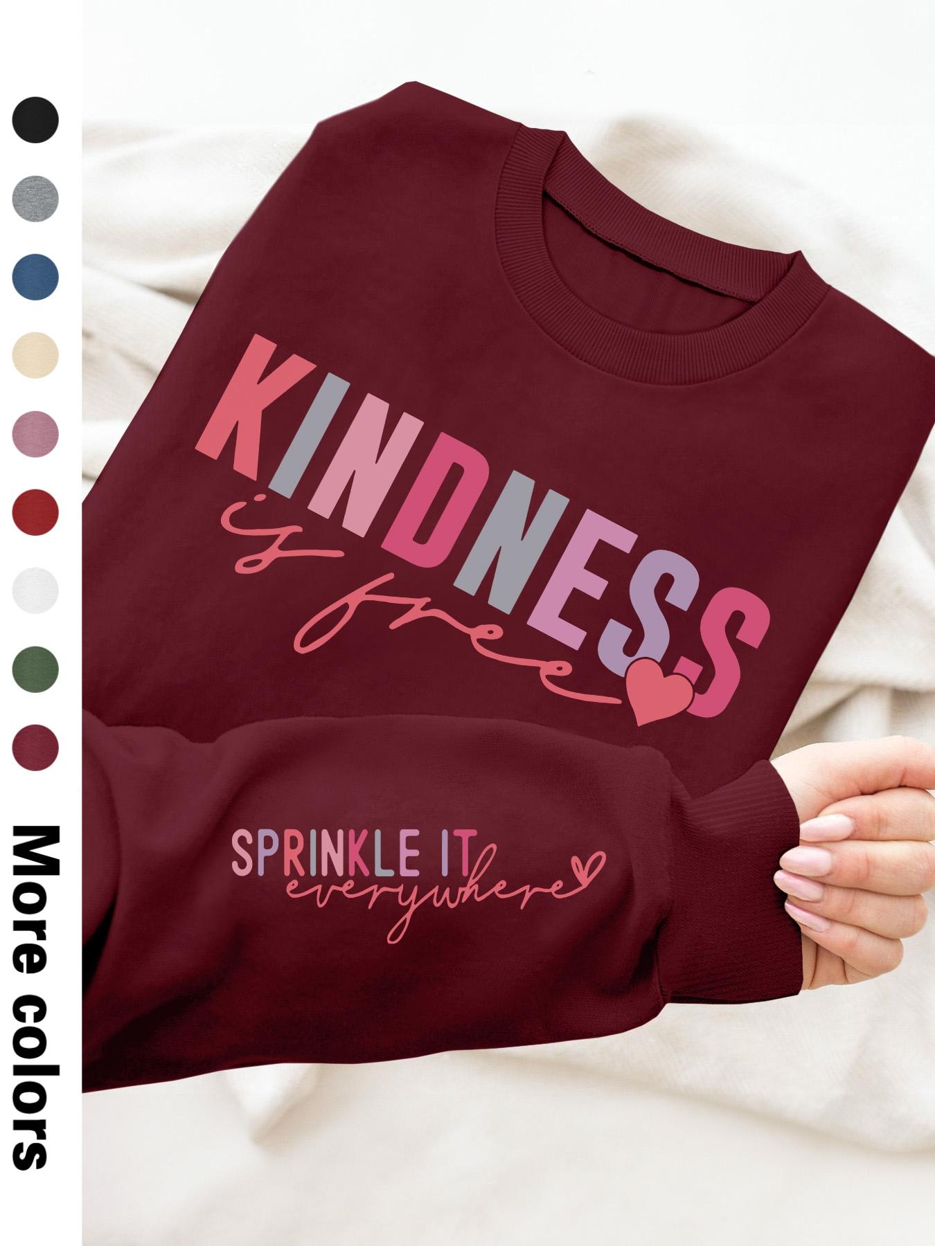 Women's Heart & Letter Print Drop Shoulder Fitted Sweatshirt, Casual Long Sleeve Round Neck Pullover for Fall & Winter, Women's Clothes for Daily Wear, Womenswear