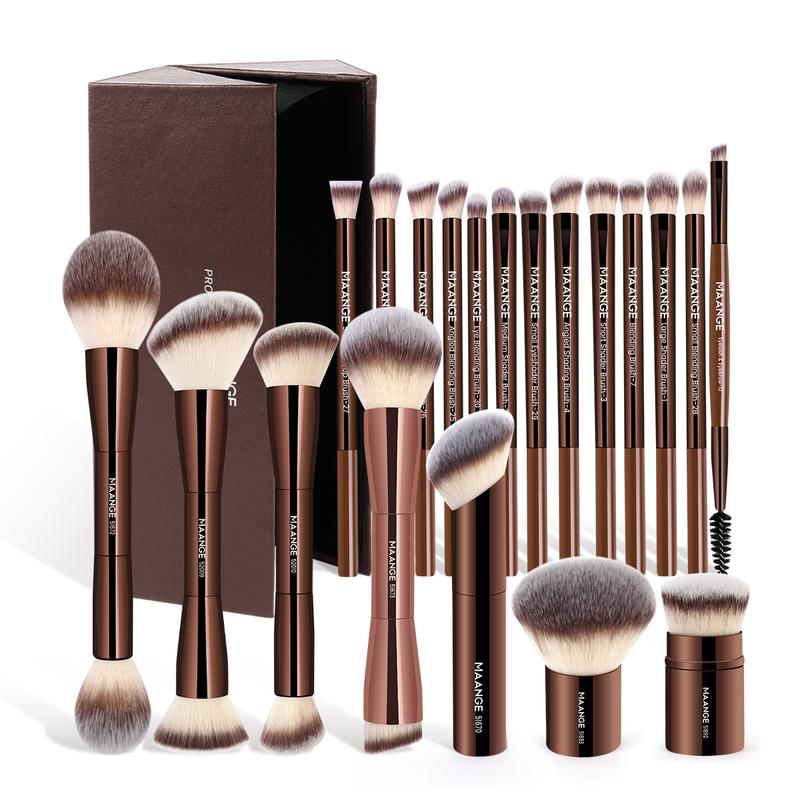 MAANGE Multi-Use Makeup Brush Set, 7-Count Ergonomic Cosmetic Brushes for Blush, Contour, Highlighter and Concealer, Makeup Blending Brushes and Professional Facial Detailing Tools for Women and Girls