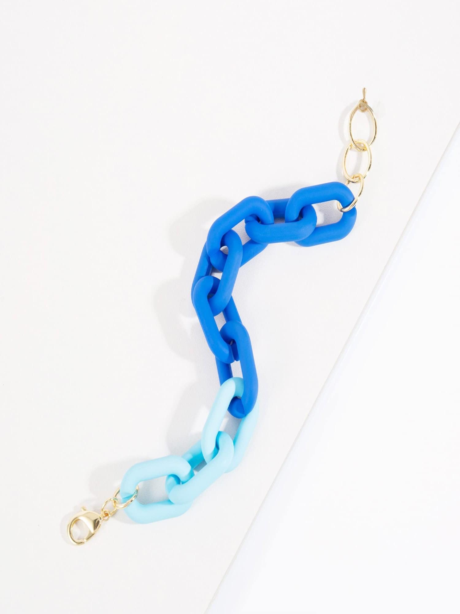 Chunky Colourful Resin Chain Bracelet for Women, Neon Plastic Rainbow Jewelry, Y2K Dopamine Aesthetic, Beach Party Bangle, Gift Box Pack