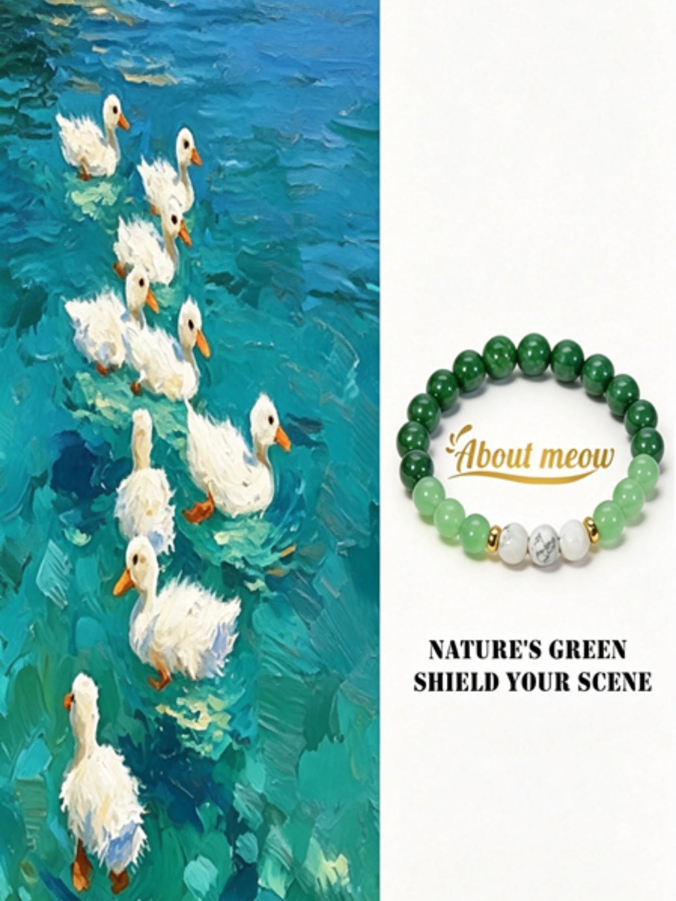 Natural Gemstone Crystal Raw Stone Bead Bracelet, Women's Crystal Bracelet Set, Gift for Girlfriend, About Meow Charging