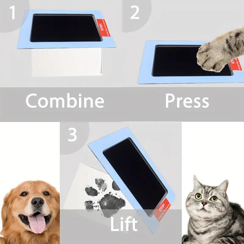 Paw Print Kit + 2 Photo Frame Inkless Hand and Footprint Kit for Dogs & Cats Mess-Free Clean Touch Ink Pad Multi-pet Capability Easy-to-Use Pet Memorial Keepsake Non-contact Usage