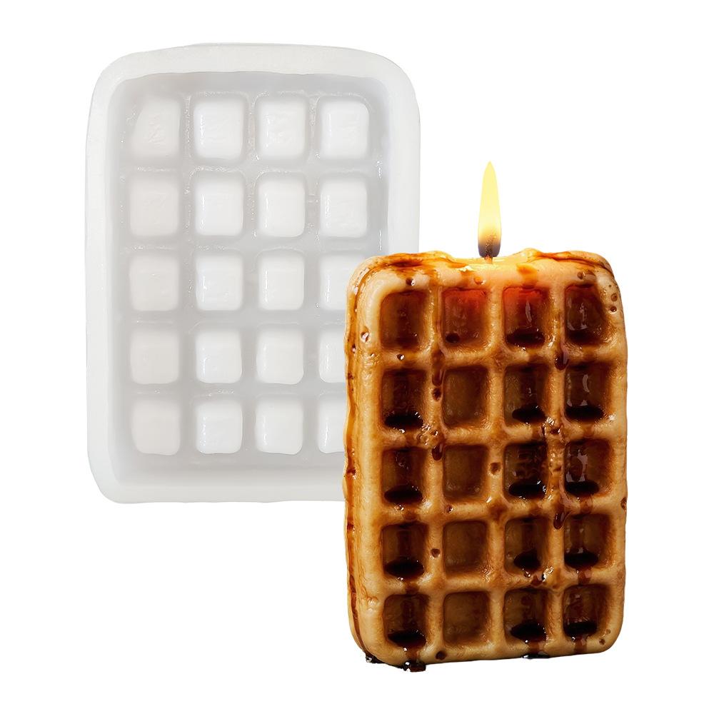 Simulation Waffle Silicone Mold DIY Handmade Creative Multi-purpose Dessert Decoration Decoration Scented Candle Kneading Mold for Handmade Lovers