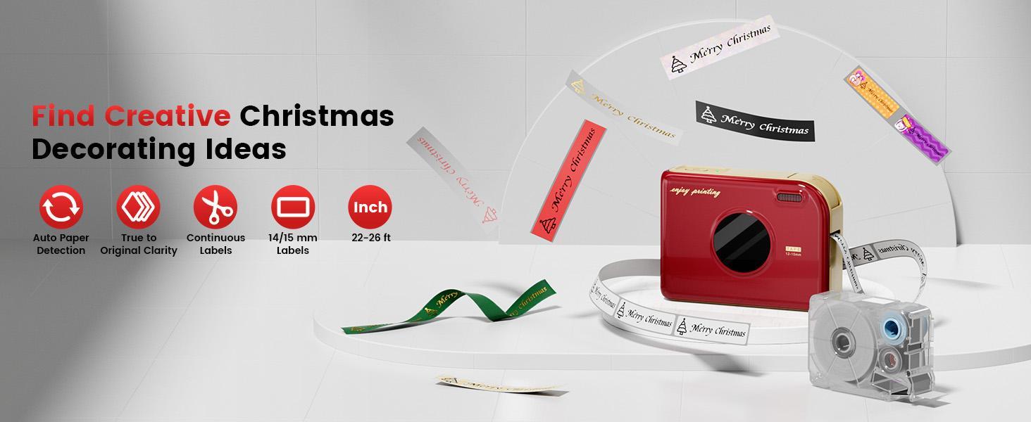 Phomemo A30 Thermal Transfer Ribbon & Label Printer – Bluetooth Portable Label Maker for DIY Gift Wrapping, Decorative Ribbon Printing, Ideal for Holidays, Weddings, Birthdays, Crafts & Small Business, Compatible with Phones & PC