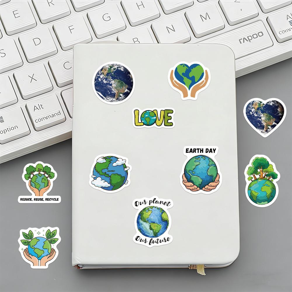 500pcs Earth Protection Roll Sticker Series Office Supplies Notebook Accessories Sealing Stickers for Cups, Laptops, Suitcases, DIY Notebook Decoration Stickers, Birthday Gifts