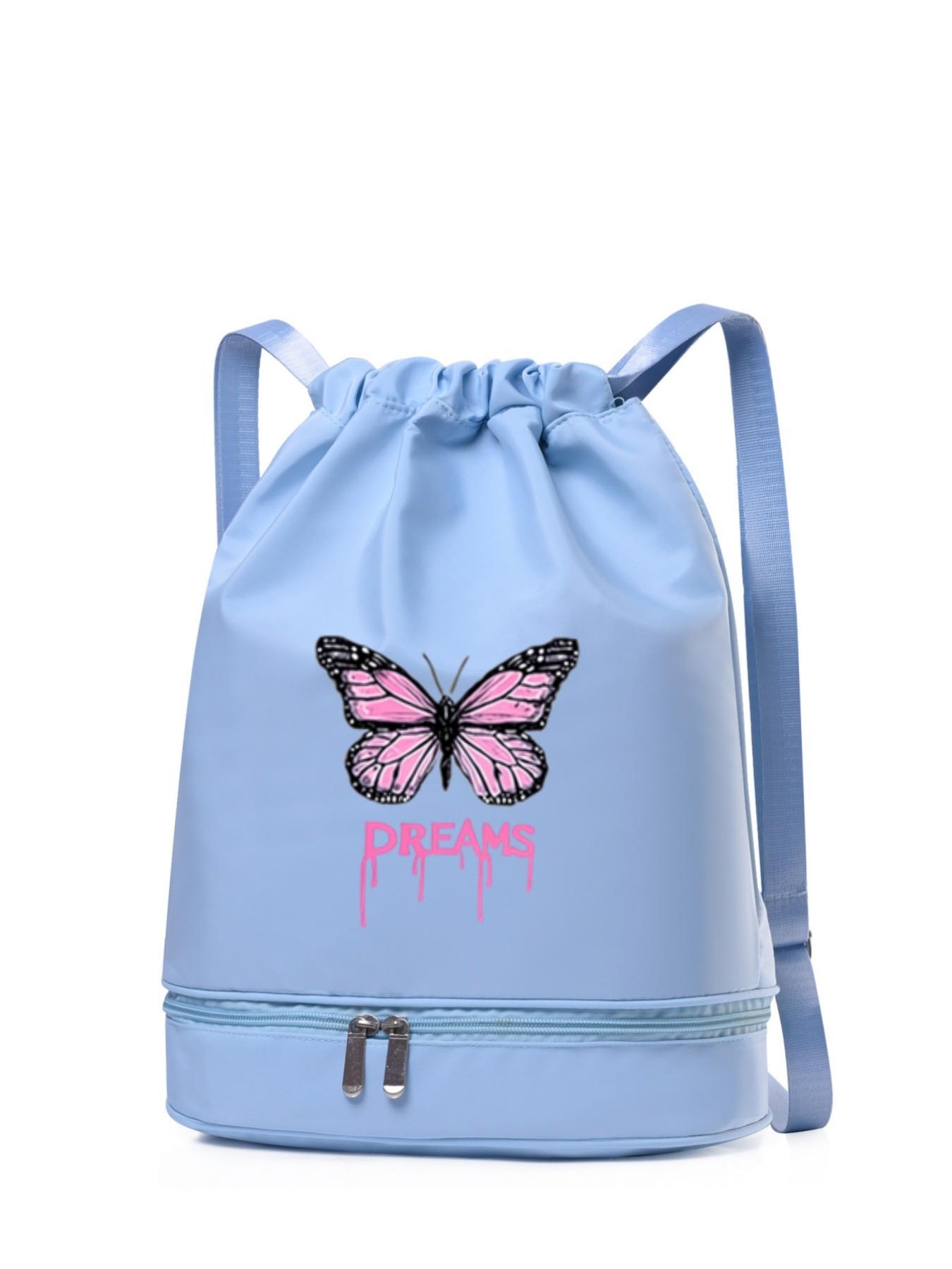 Women's Shoulder Handbag, Ink Drop Letter Butterfly Pattern, Lightweight Durable, Independent Storage Compartment, Multiple Colors Available