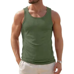 Luxury Premium Men's Wear ZDC Mens Sleeveless Tank Tops Summer Workout Muscle Knitted Shirts Gym Slim Fit Ribbed Clothing