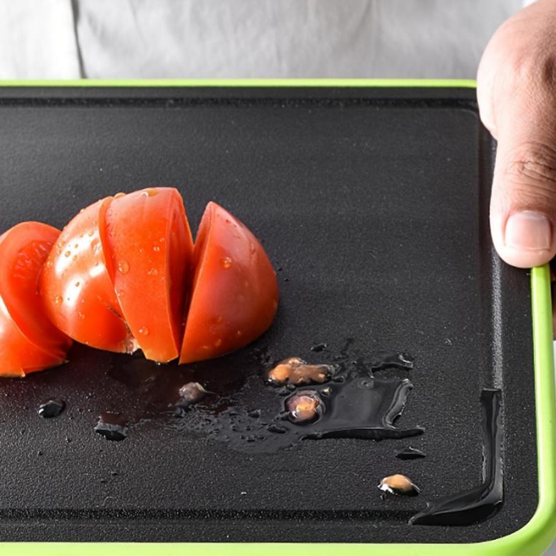 1pc Large 4-in-1 Fast Thaw Defrosting Tray with Cutting Board & Knife Sharpener - Chemical-Free Quick Thawing for Frozen Meat & Food, No Electricity, Heavy-Duty Plastic Multi-Functional Defroster