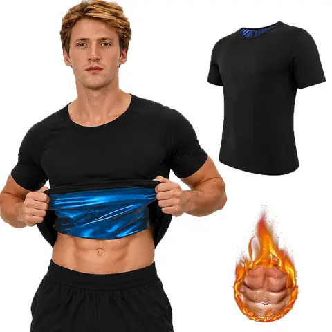 Sauna Shirt for Men Sweat Sauna Suit for Gym Exercise Compression Shirt Workout Shapewear