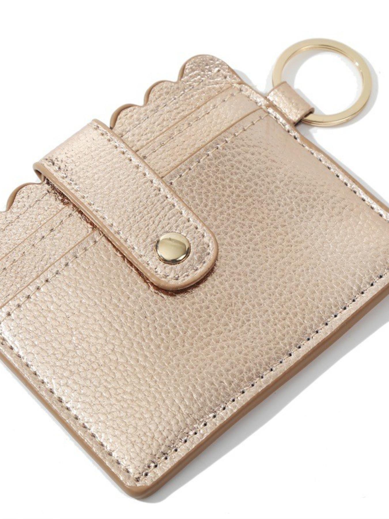 New PU Leather Keychain Wallet, Multi-Card Holder, Bank Card Clip, Student Bus ID Card Case, Coin Credit Card Key Chain