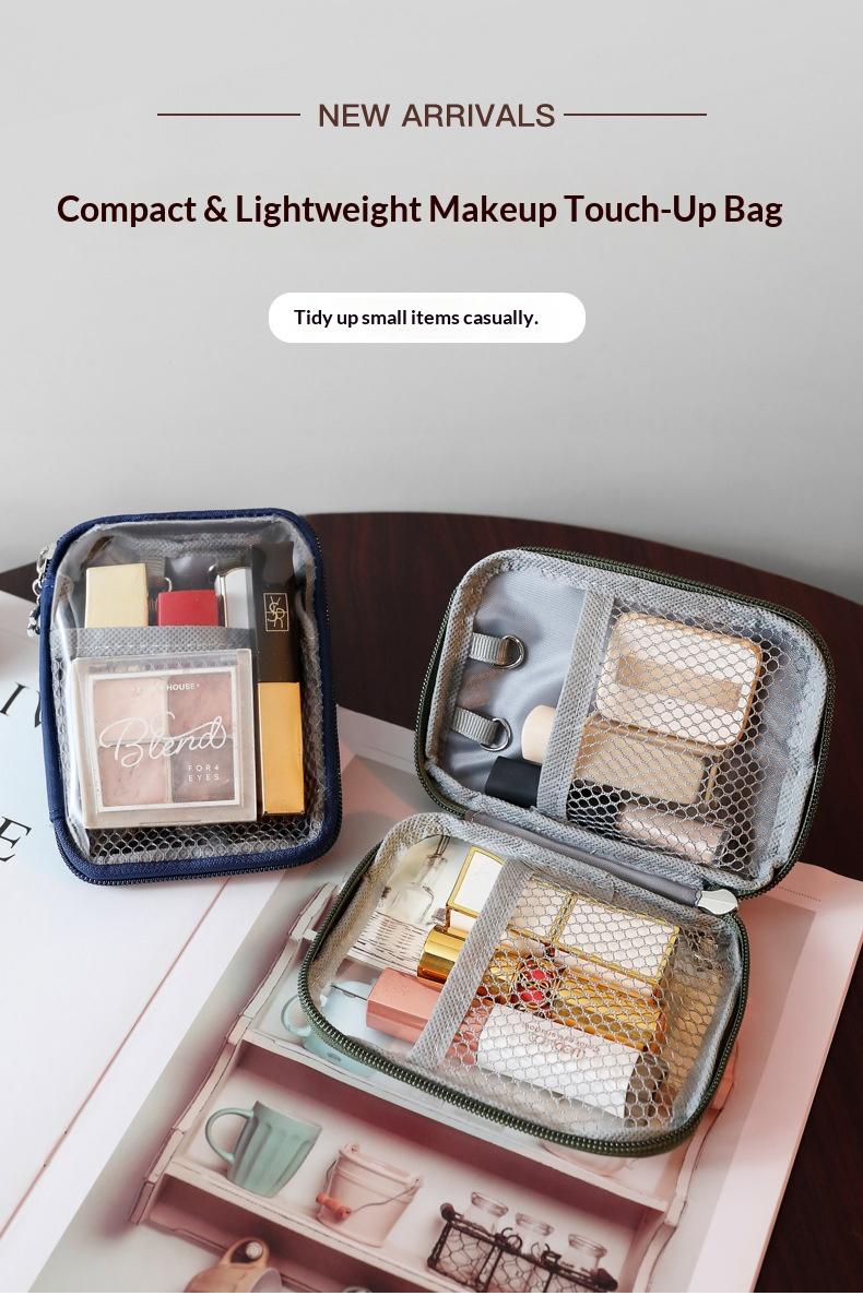 Small Clear Makeup Bag for Purse Travel Cosmetic Case Transparent Toiletry Bag with Zipper, Portable Make Up Organizer Traveling Compact Car Bag for Essentials