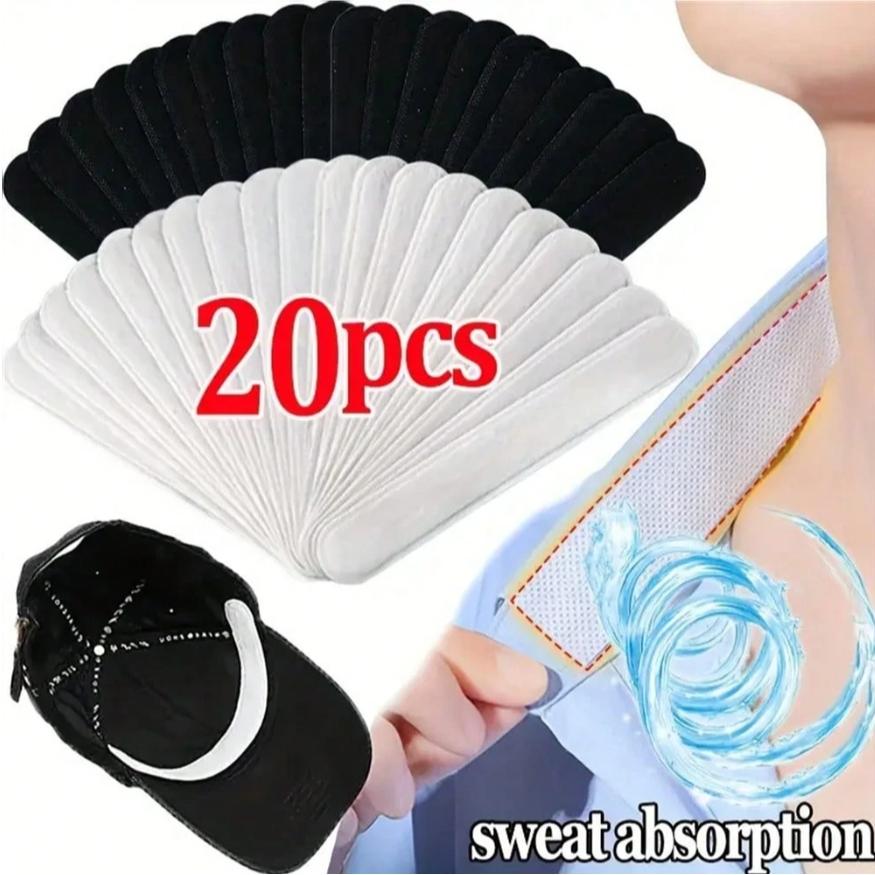 20-Pack Sweat-Proof Hat Lining Pads, Disposable Adjustable Hat Protection Stickers, Brim and Collar Pads, Inner Liner Guards