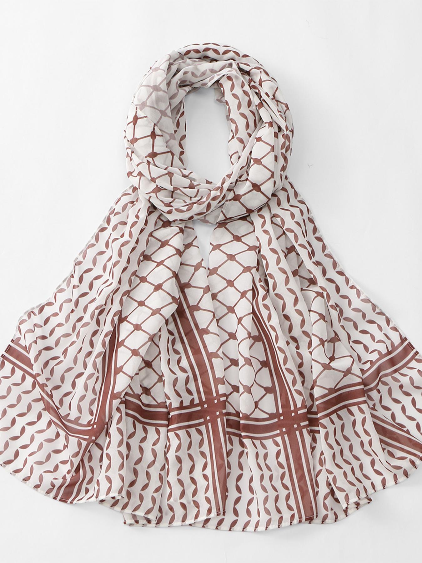 1pcs Bestselling New Pearl Chiffon Print Women's Headscarf, Dubai Turkish Palestine Arab Scarf, Fashionable and Stylish Accessory