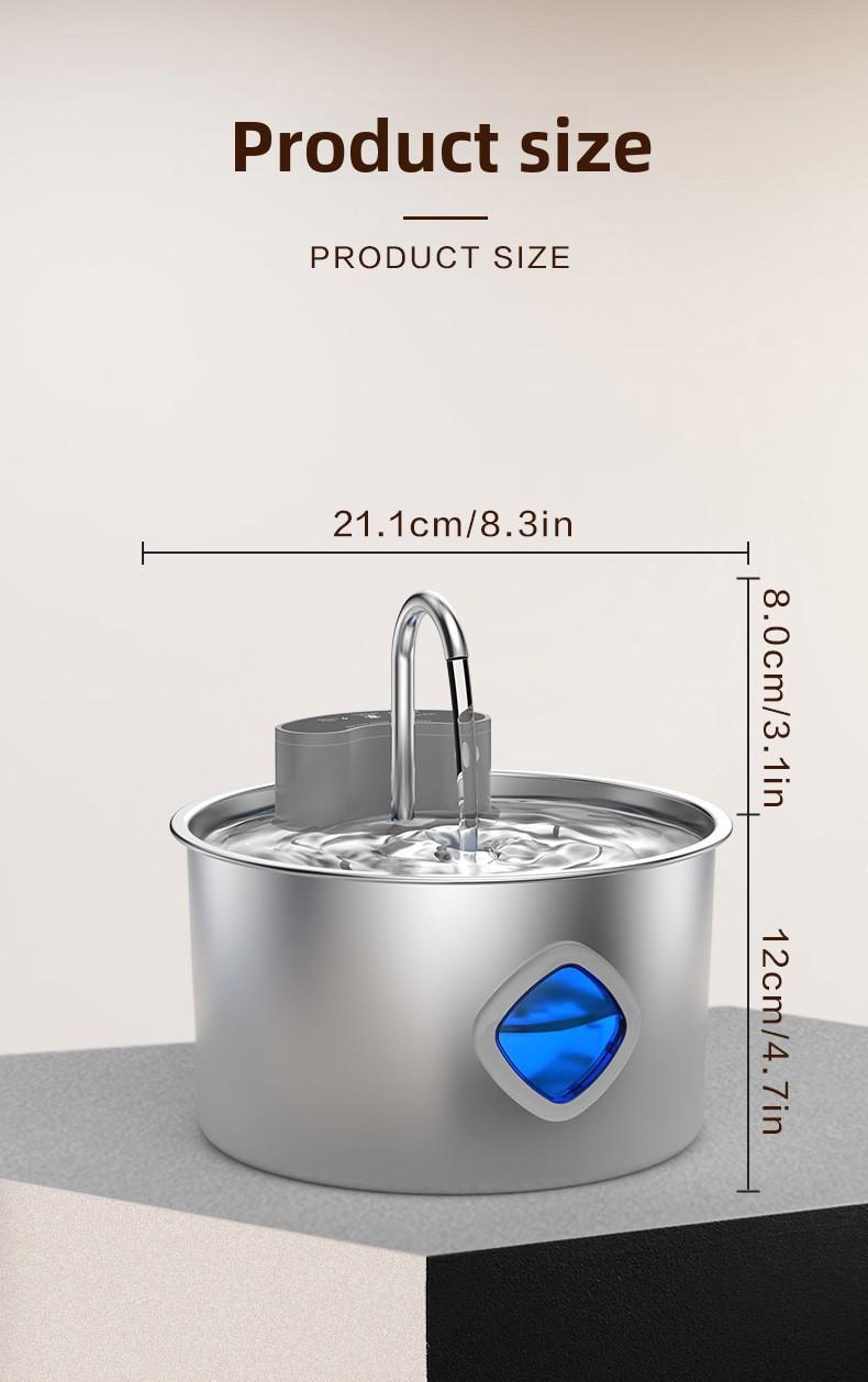 Filter cartridges and filter cotton suitable for pet stainless steel automatic water dispensers​​​。 3.2L Automati Water Dispenser