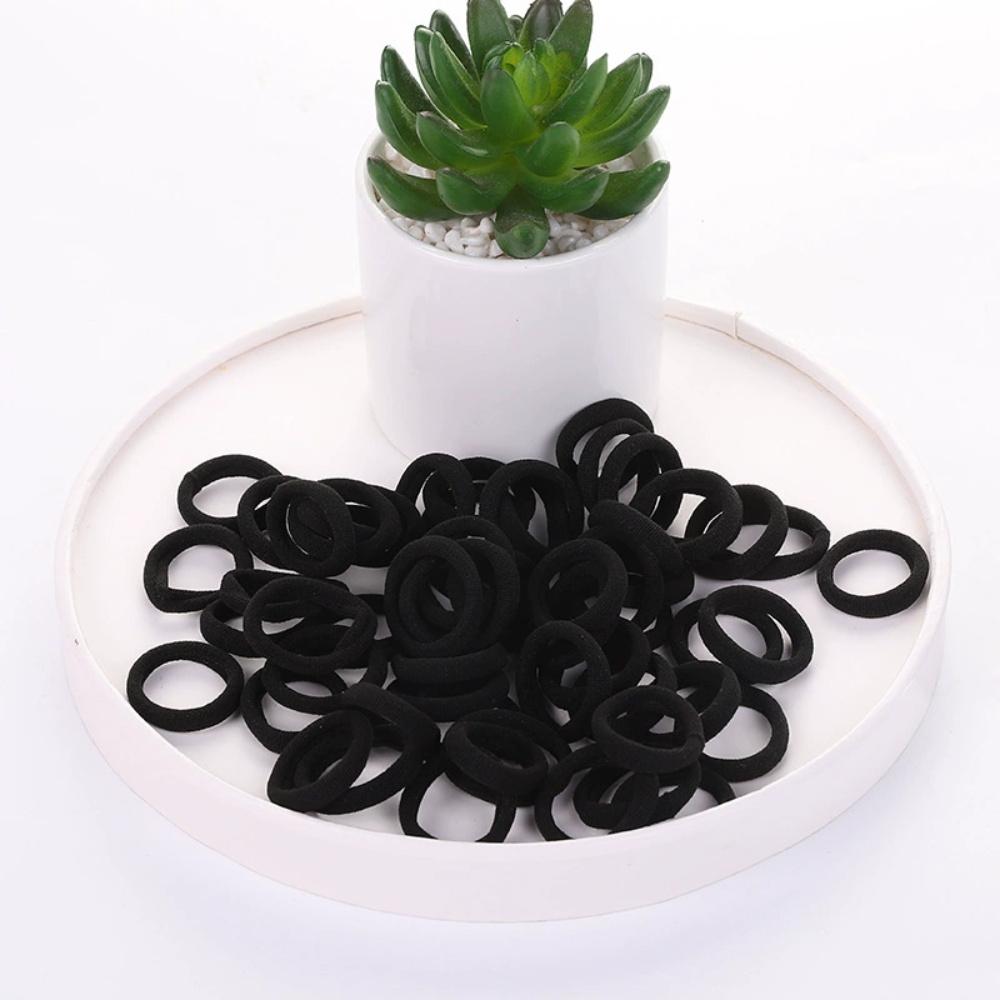 Simple Style Plain Color Elastics Hair Tie Set, Casual Versatile Ponytail Hair Accessories for Women & Girls, Minimalist Hairstyles Headwear Rubber Bands Suitable for Thick Hair