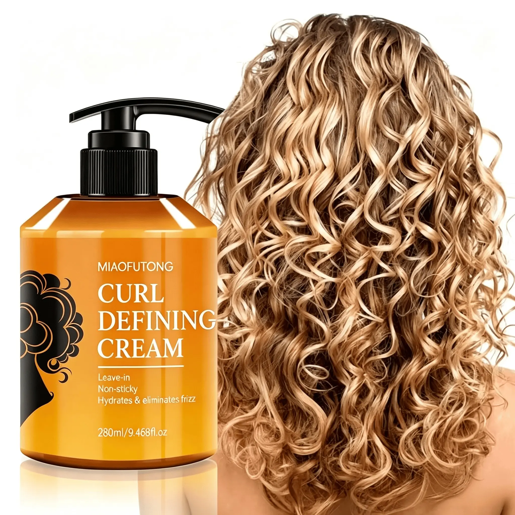 Curl Defining Cream, Deep Moisturizing Hydrating Hair Cream, Hair Care & Styling Product for Women & Men, Suitable for Wavy Curls