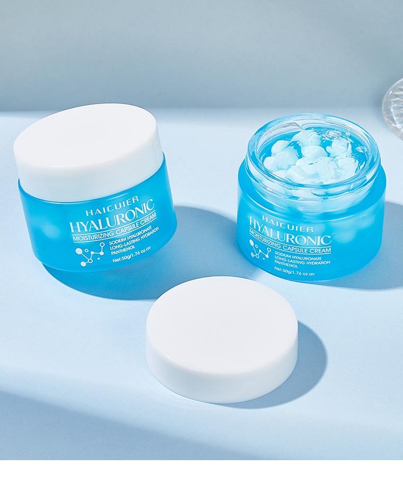 Hyaluronic Acid Moisturizing Blue Capsule Face Cream, Deep Hydration, Brightening, Smooths Dry Skin, Ideal Gift for Mother's Day