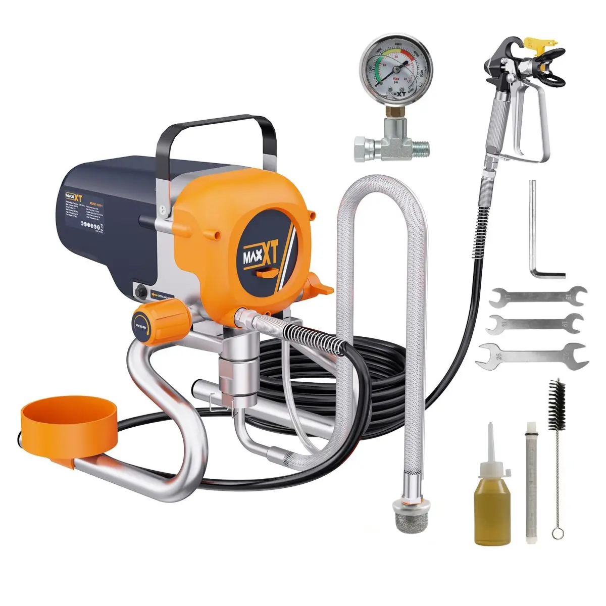AobtkelAirless Paint Sprayers, 3300PSI Motorized Paint Sprayer with Stand, High Efficiency Spray Paint Machine for Home, Outdoor DIY Handyman Shed Garage House Painting Deck Shed Fence Furniture