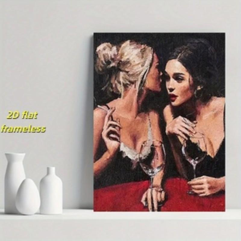 1 piece of vintage art, sexy oil painting women's canvas poster, ideal gift for wall decoration, bedroom, living room decoration, 2D flat printing frameless painting