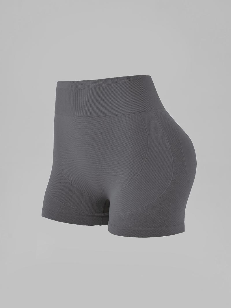 Women's Solid  Seamless Gym Shorts, Comfy Breathable Skinny Shorts for Gym Workout Running, Ladies Sportswear for Summer, High Stretch Bottoms