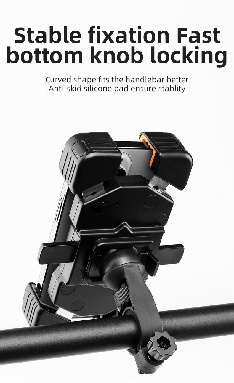 ROCKBROS Bike Phone Holder Mount, for 4.5''-7.1'' Phones, Quick Release Bike Phone Mount Handlebar Clamp, 360° Rotatable Bike Phone Holder