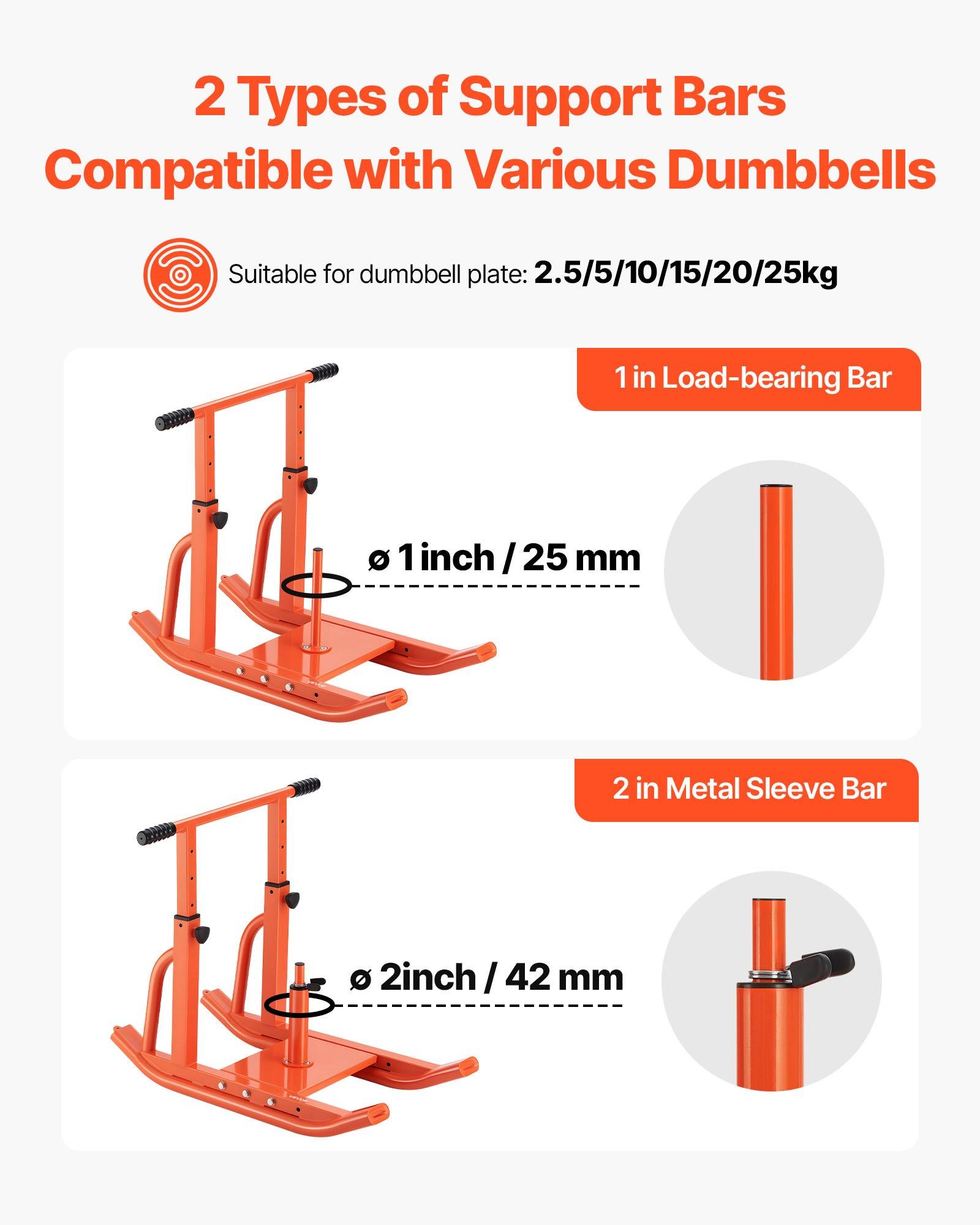VEVOR Weight Sled, Steel Power Sled, Fitness Training Sleds for Athletic Exercise Speed Improvement, Workout Equipment with Adjustable Height Handle, Compatible with 1/2 in Weight Plates, Orange