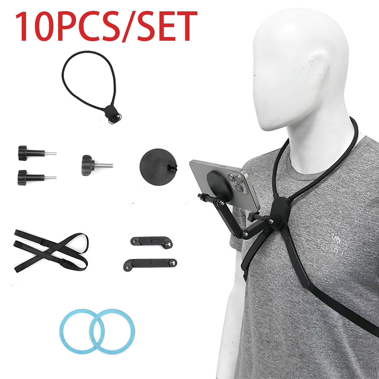 Magnetic Neck Mount for PhonesHands-Free POV/Vlog Holder, Chest Strap foriPhone 16 15 14 13,Android, Action Cameras,and Smartphone Accessories