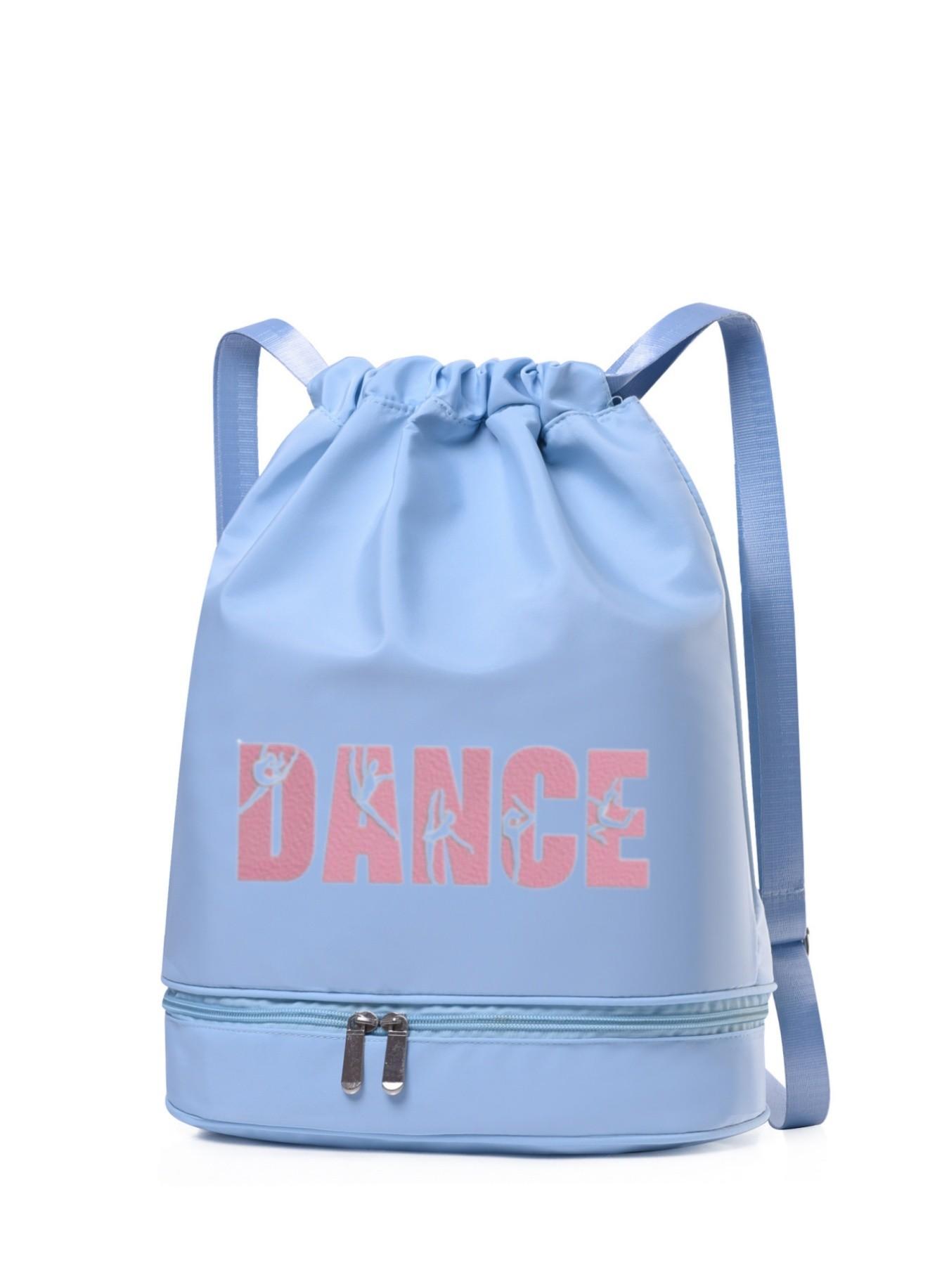 Women's Dance Backpack, Customizable Letter Print, Lightweight High-Quality, Adjustable Straps, Shoe Compartment, Rose