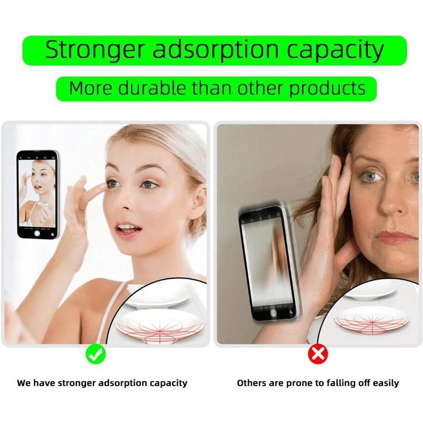 3 Pack Silicone Suction Cup Phone Mount Sticker Strong Adhesion Reusable Washable Stick on Phone Grip Holder Compatible with All Phones Smooth Surfaces