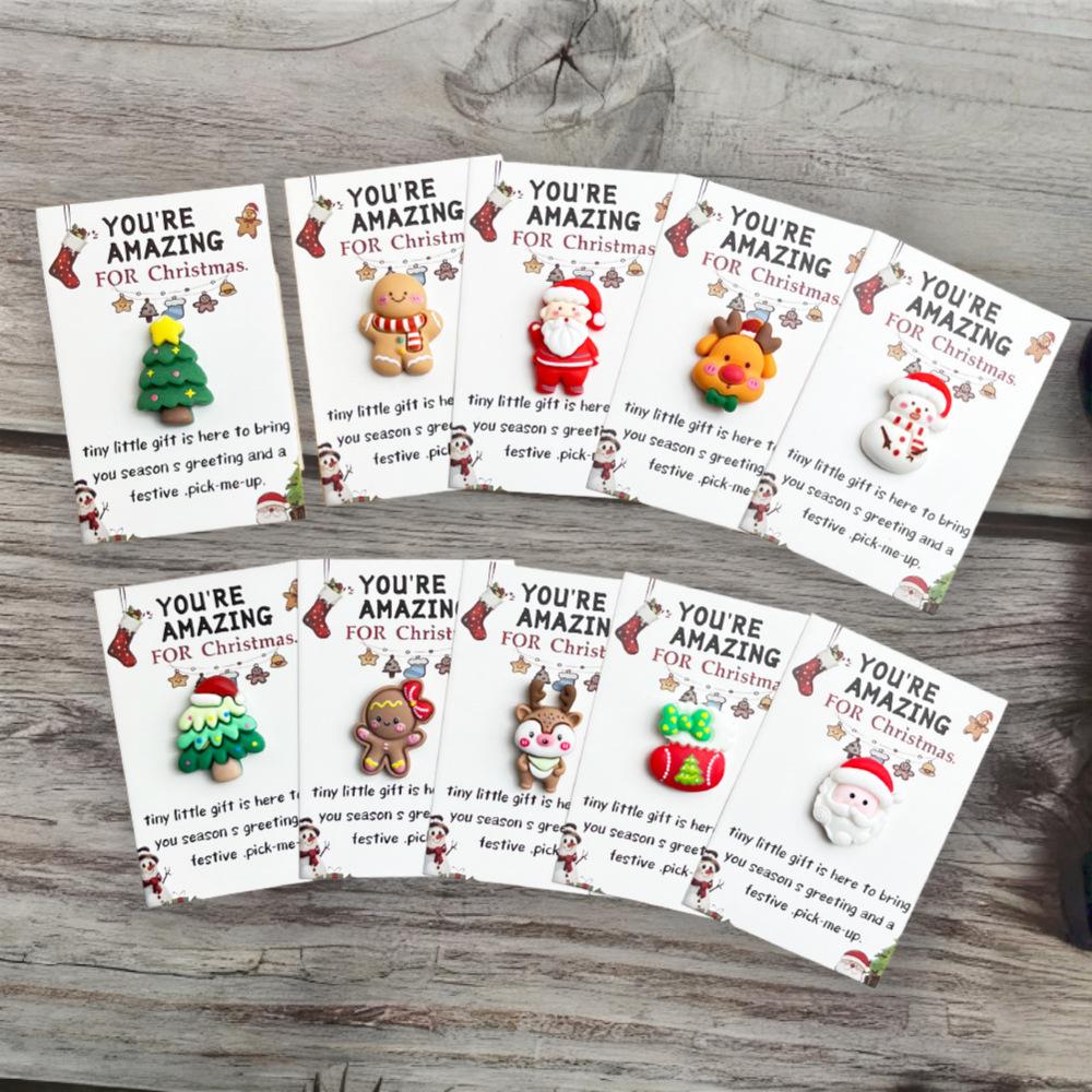 Get Ready for This Christmas, 10Pcs Cute Christmas Greeting Card Set, Santa/Snowman/Reindeer/Gingerbread Man Holiday Cards for Gift
