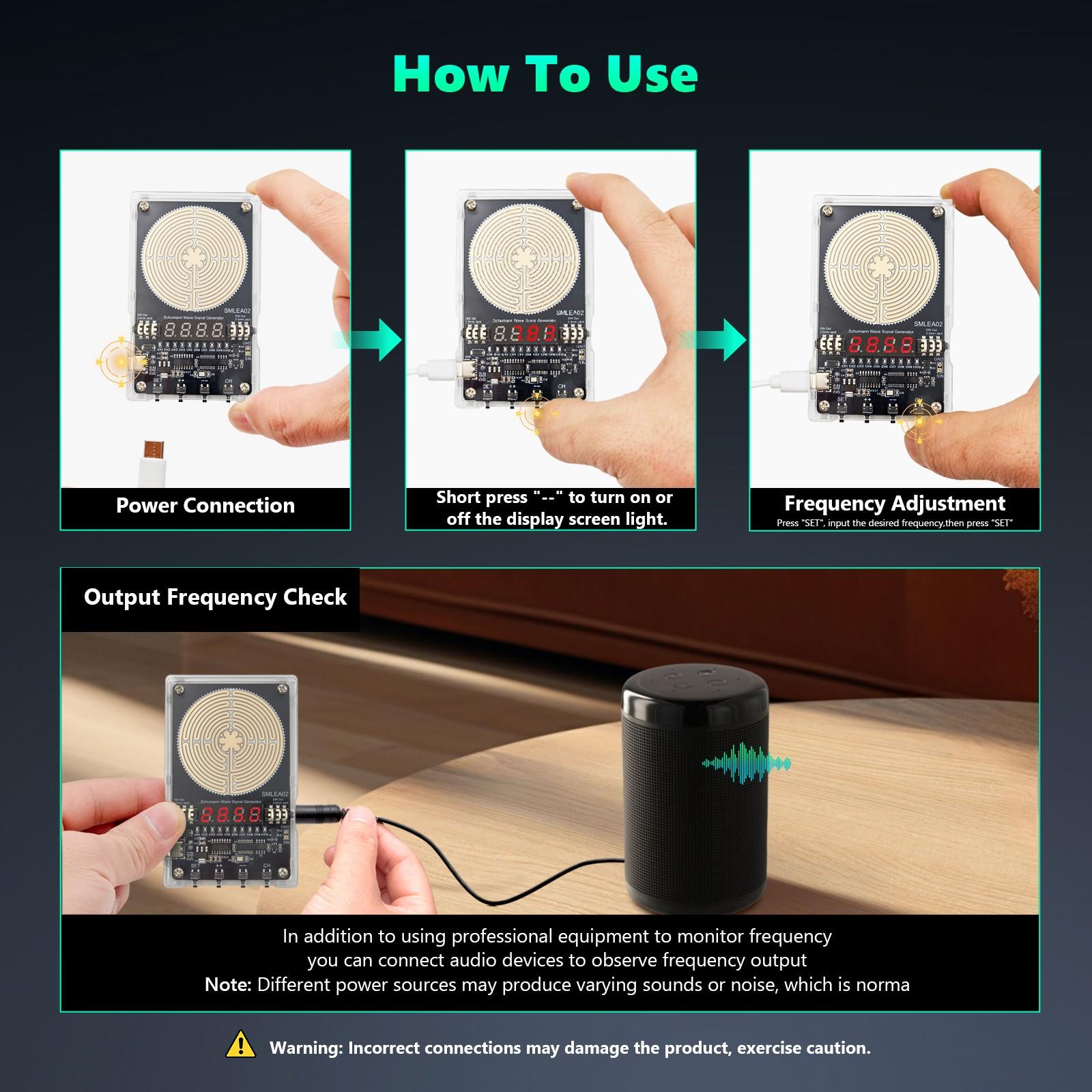 7.83hz Schumann Wave Generator, Pure Sine Wave, 10 Channels Switchable, Dual 3.5mm Audio Output, Pemf Pulse Em Field, Sleep Aid, Stress Relief