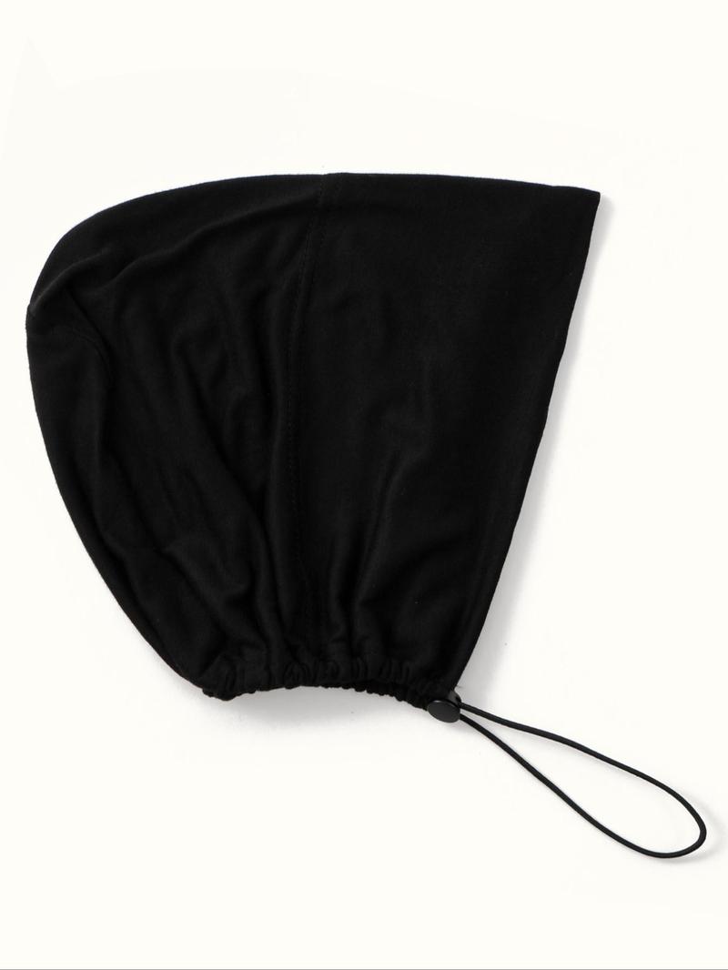 Women Modal Turban Hijab Caps with Tie Back, Adjustable Jersey Wraps, Solid Color Basic Underscarf Abaya Accessory, Daily Wear Veil