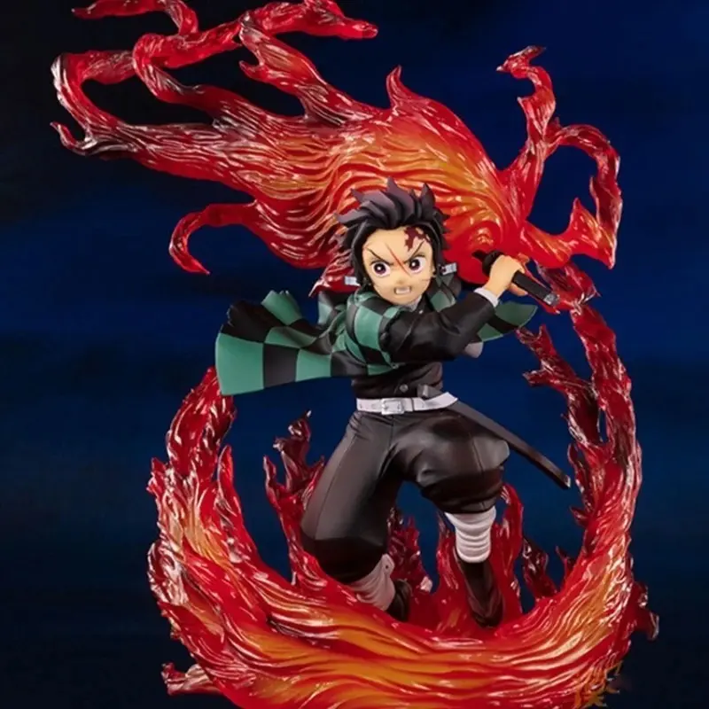 22cm FiguartsZeroFZ Ghost Destroyer Blade Figure Tanjiro Fire God Kagura Model Ornament Gift
