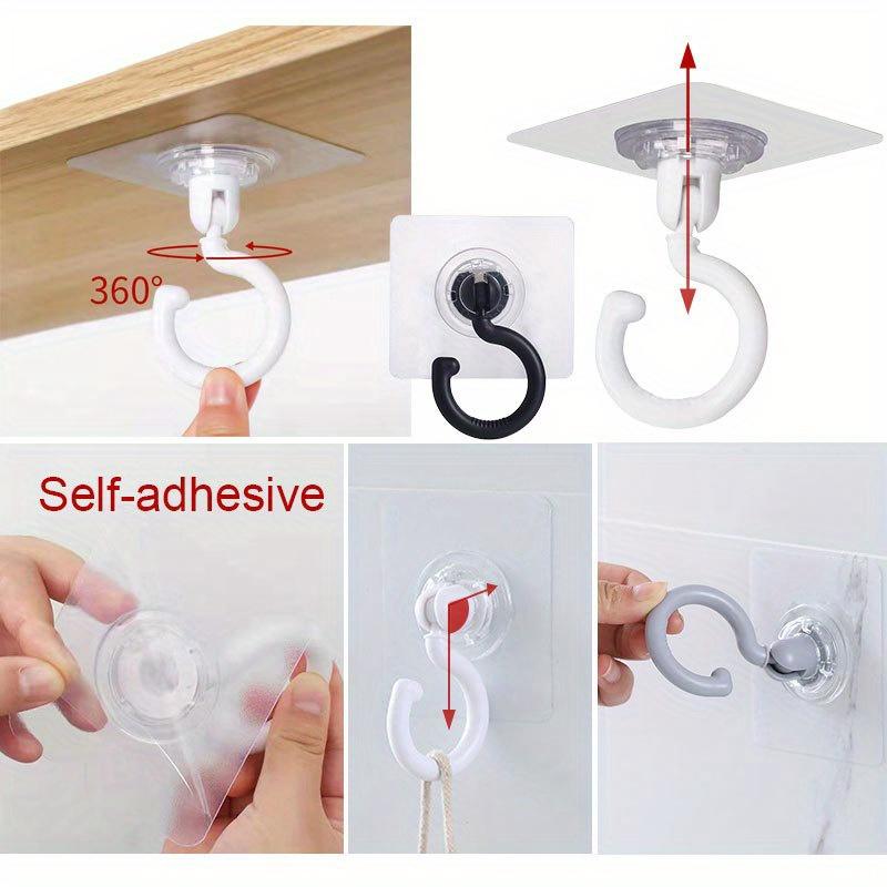 10 self-adhesive ceiling hook sets, designed specifically for hanging, rotatable, no drilling required. Very suitable for hanging plants, lanterns, wind chimes, and other holiday decorations, multifunctional hooks, Hanging Plant Hanger