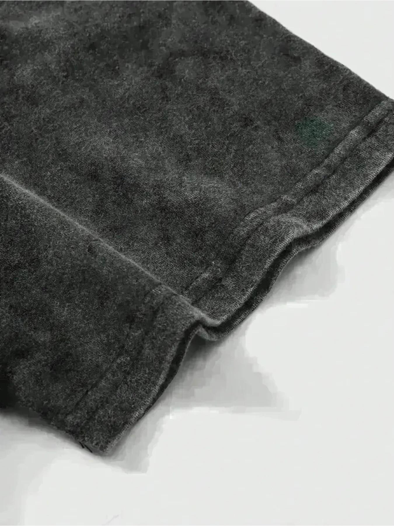 Men's Vintage Washed Brooklyn Ny Print Loose T-Shirt, Retro New York Street Style, Casual Short Sleeve, Daily Wear Top