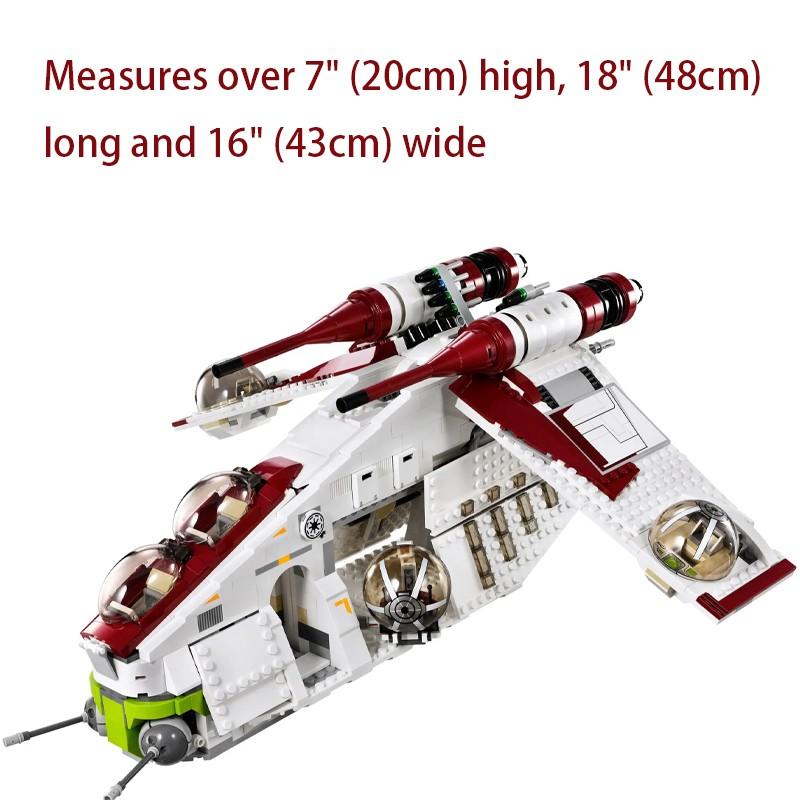 1228 Pieces New Arrival Space Battle Series Republic Ship DIY Decoration Building Blocks Collectible Toy for Kids Birthday Gift