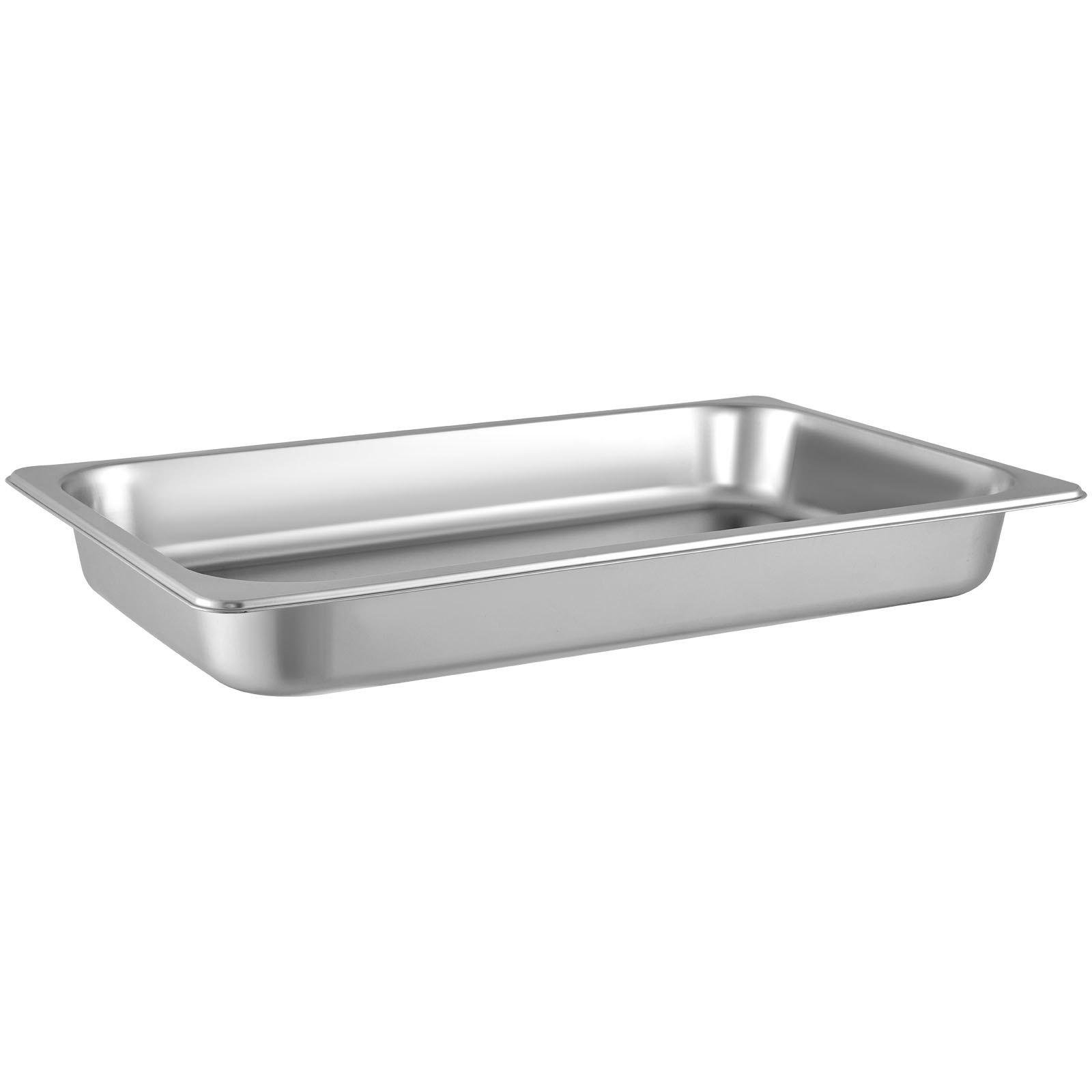 VEVOR 6 Pack Steam Table Pans 20.9x 12.8x 2.6 Inch Deep Steam Table Pan Full Size 8.5L Deep Food Container Stainless Steel Oven Tray Hotel Pans Anti-Jam Steam Table Food Pan