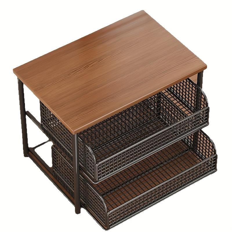 1pcs Multi Layer Storage Shelf Kitchen Condiments Bathroom Toiletries Coffee Machine Under Counter Organizer Tiered Rack for Tea Bread Snacks Cups Beverage Storage Rack