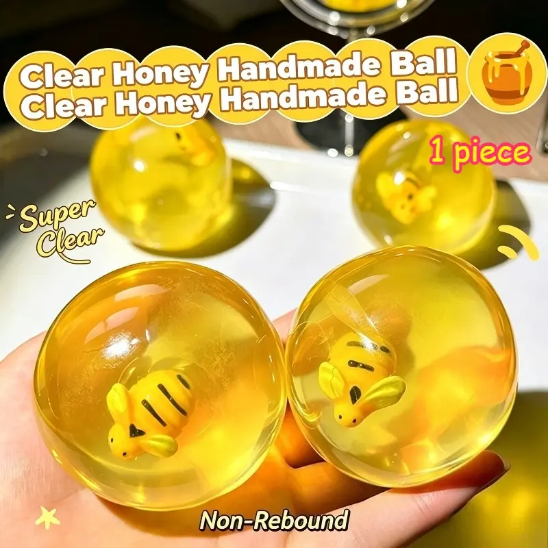 Coconut Oil Bee Squeeze Ball Squishy Toy, Moldable Stress Ball Squeeze Fidget Toy Squeeze Stress Relief Toy Super Soft Stretchable Fidget Toy Great Hand Feel, Sensory Stress Ball