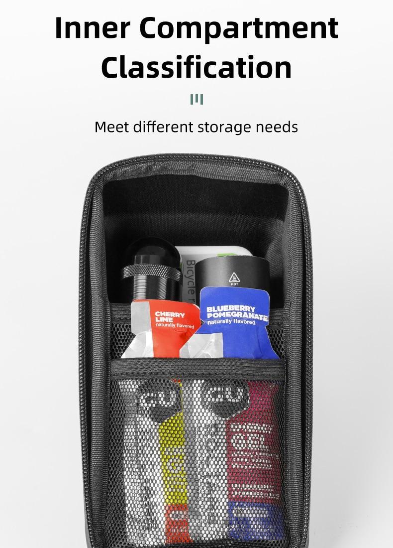 ROCKBROS Bike Phone Mount Bag Bike Front Frame Handlebar Bag Waterproof Bike Phone Holder Case Bicycle Accessories Pouch Sensitive Touch Screen Compatible with iPhone 11 XS Max XR 8 Plus Below 6.5"