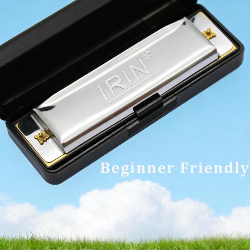 10 Hole 20 Tone Harmonica for Beginners, Easy to Play Musical Instrument for Blues, Folk and Pop Music Practice at Home or School, Professional Harmonica with Protective Gift Box