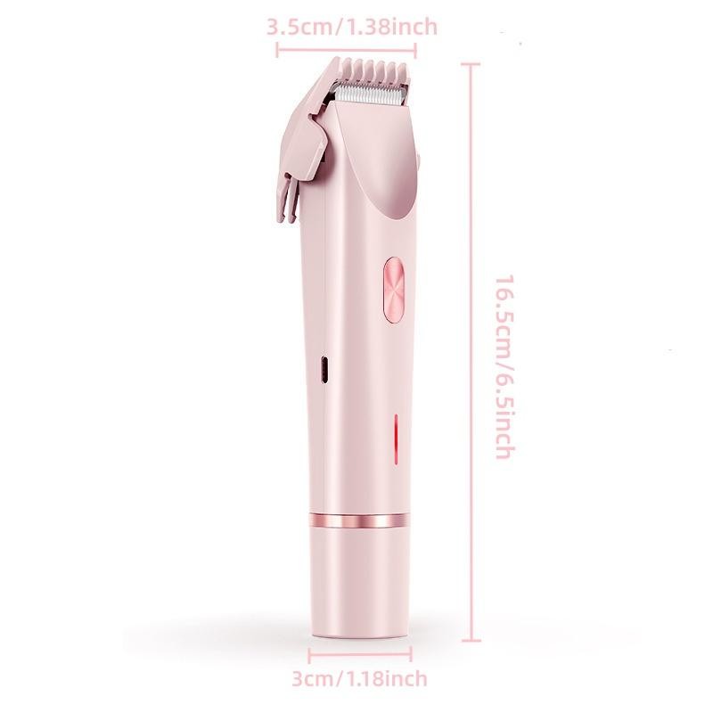 Women's Electric Shaver Dual Head Rechargeable TrimmeStainless Steel Blades, Wet & Dry Use, Portable GroomingTool for Face, Armpits, Legs