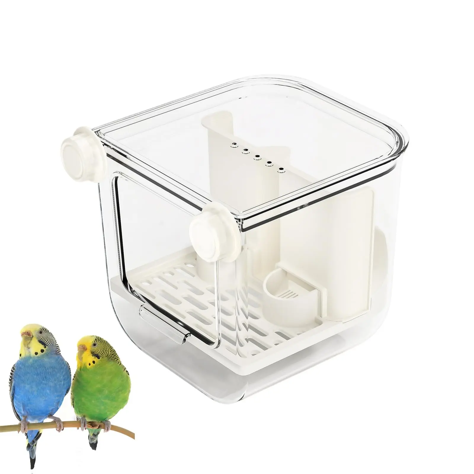 No-Spill & Anti-Waste Bird Cage Feeder｜Hanging Bird Bath 2-in-1 Cage Accessory｜Daily Feeding & Bathing Supplies for Lovebirds, Finches, Budgies, Parakeets, and Other Small to Medium Birds