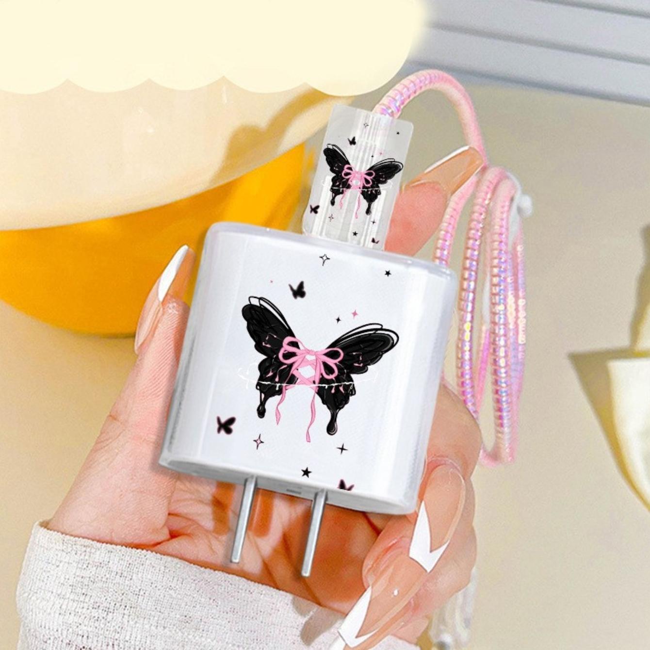 Charger Protector Case with Silicone Strap, Charging Cable Organizer, iPhone Accessories, Protects Charger & Data Cables, Durable